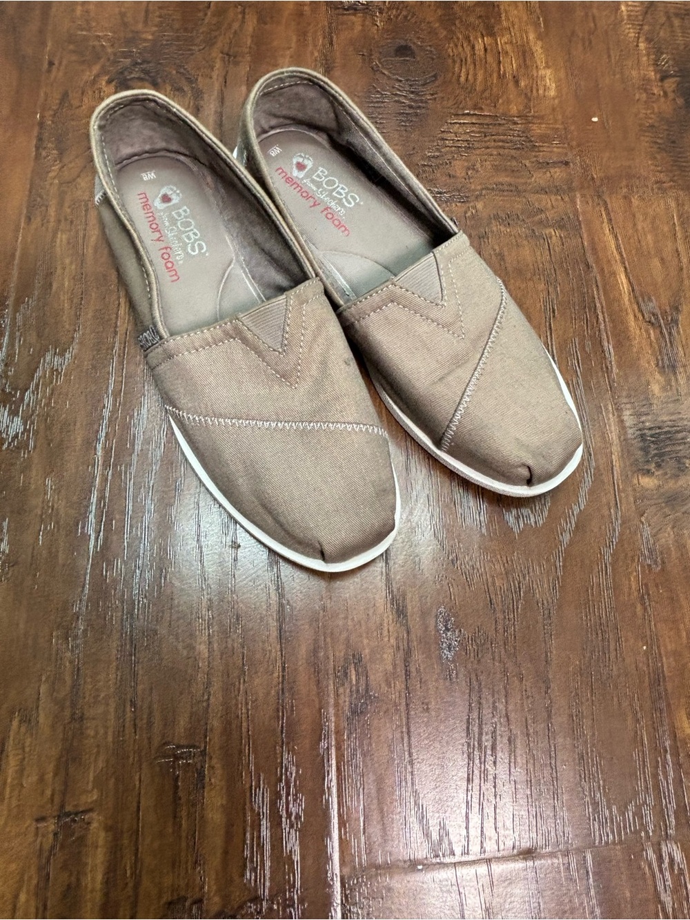 Skechers BOBS Men's Slip-On Canvas Loafers in Brown Size 8